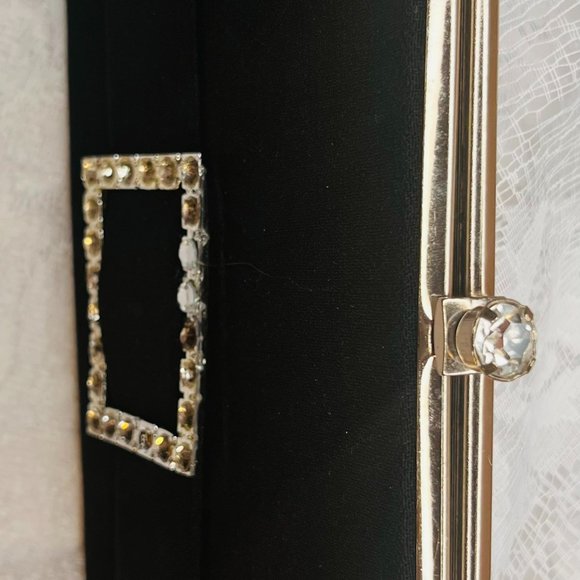 Vintage 1960s Black Rhinestone Clutch by John Hort - Picture 7 of 8
